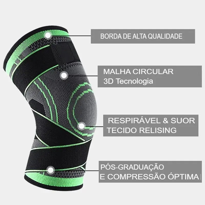 Kit 2 Joelheiras de compressão com alças ajustáveis para corrida, treino e uso esportivo o dia todo