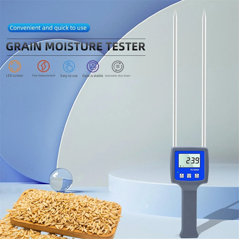 A22I TK100GF Handheld Flour Starch Moisture Tester LCD Digital Display with Backlight Grain Moisture Meter Humidity Tester