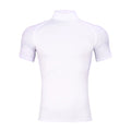 Camiseta esportiva justa para musculação masculina, compressão de verão, gola alta, manga curta.