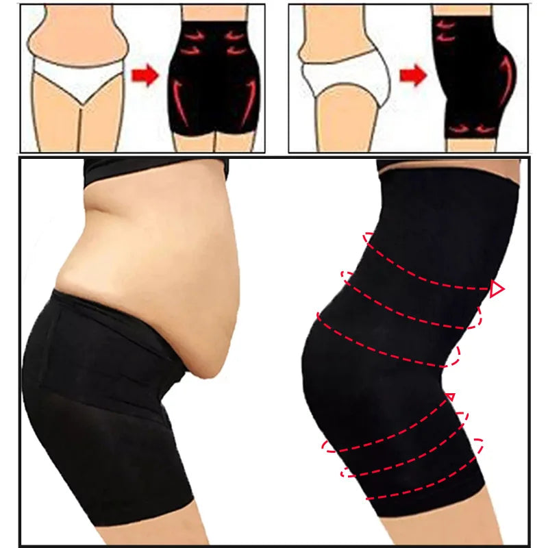 calção modeladora feminina de cintura alta, leve, modeladora de barriga, respirável, levantadora de bumbum e controle de barriga
